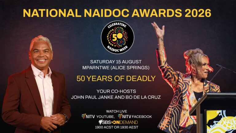 John Paul Janke and Bo de la Cruz host the 2026 National NAIDOC Awards on NITV