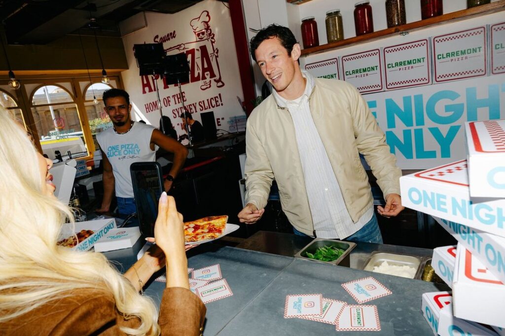 Callum Turner at the One Night Only Appizza creator event in Sydney