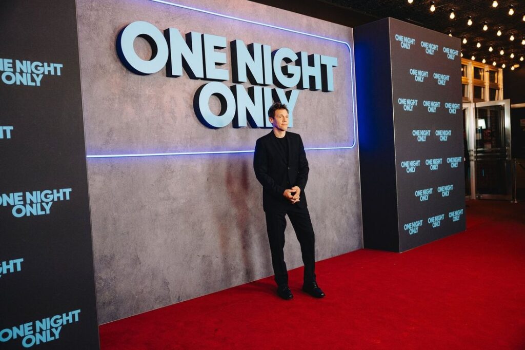 Will Gluck on the red carpet at the One Night Only Sydney premiere