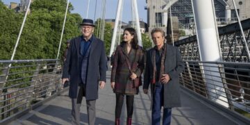 Steve Martin, Selena Gomez and Martin Short in Only Murders in the Building season six