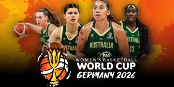 Australian Opals players in 2026 FIBA Women's World Cup artwork