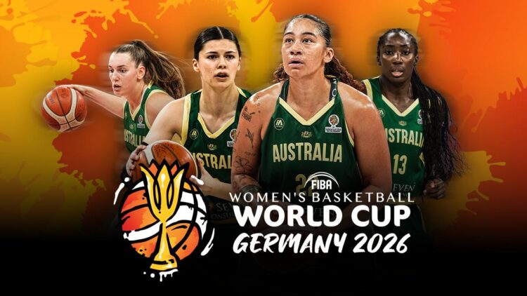 Australian Opals players in 2026 FIBA Women's World Cup artwork