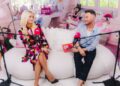 Paris Hilton speaking with Australian host Dean McCarthy on Hayu Presents