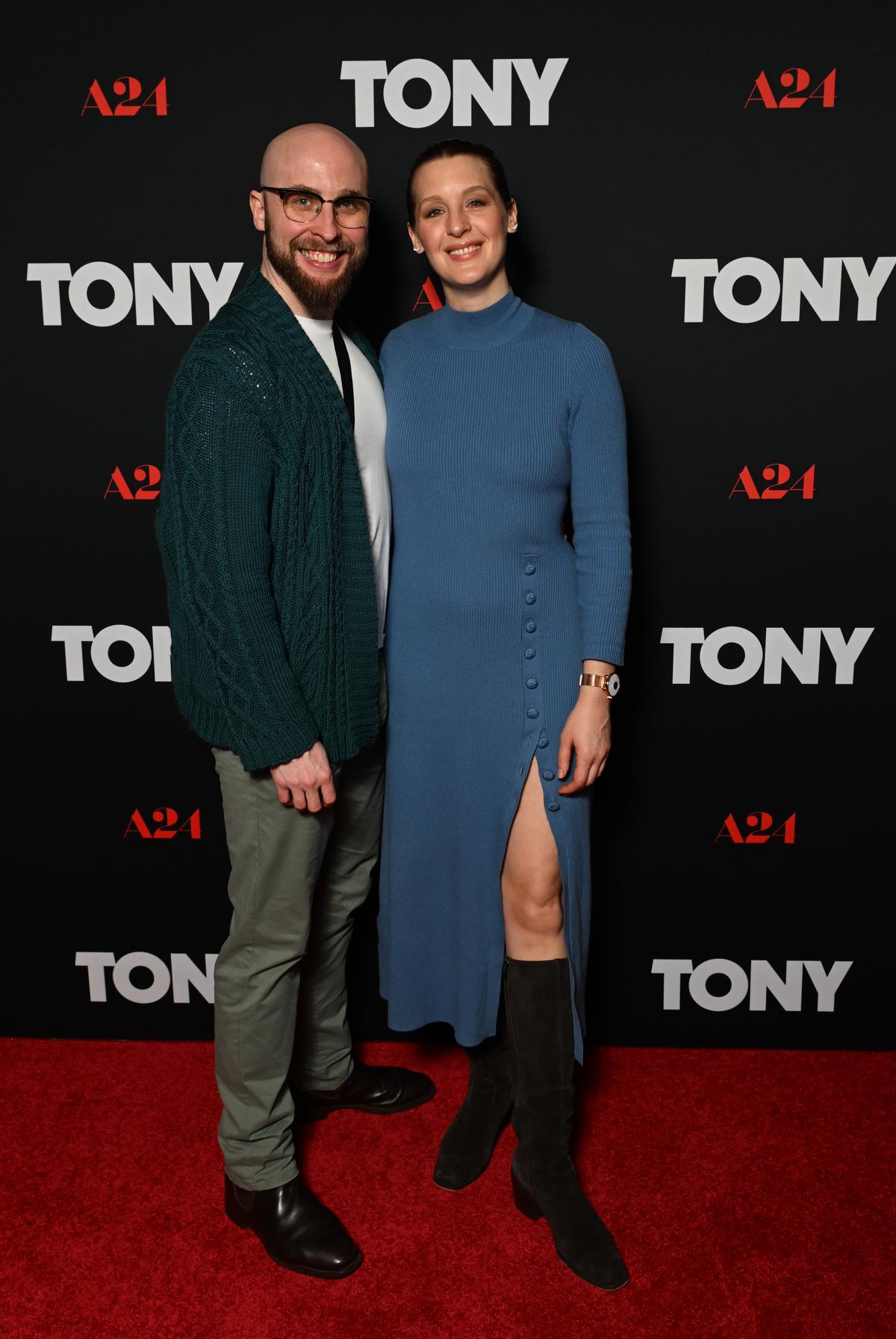 Guests pose at the TONY preview screening at Village Cinemas Crown in Melbourne