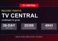 TV Central celebrates record traffic growth.