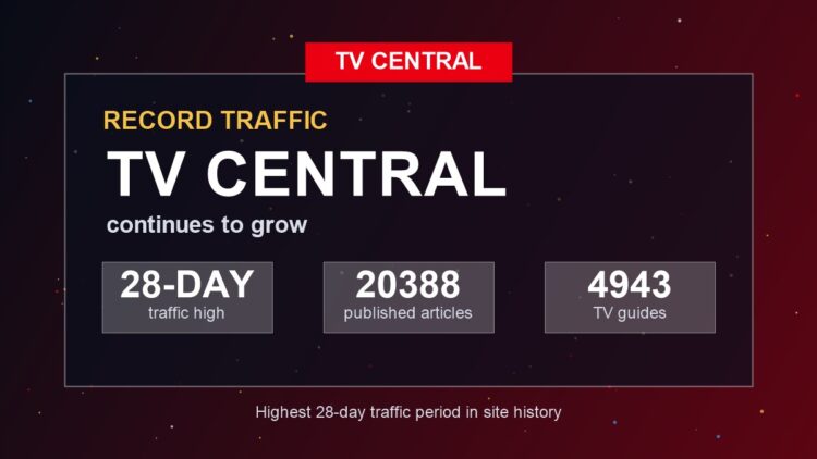 TV Central celebrates record traffic growth.