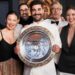Vinnie Gibaldi with the MasterChef Australia trophy and judges after winning the 2026 season