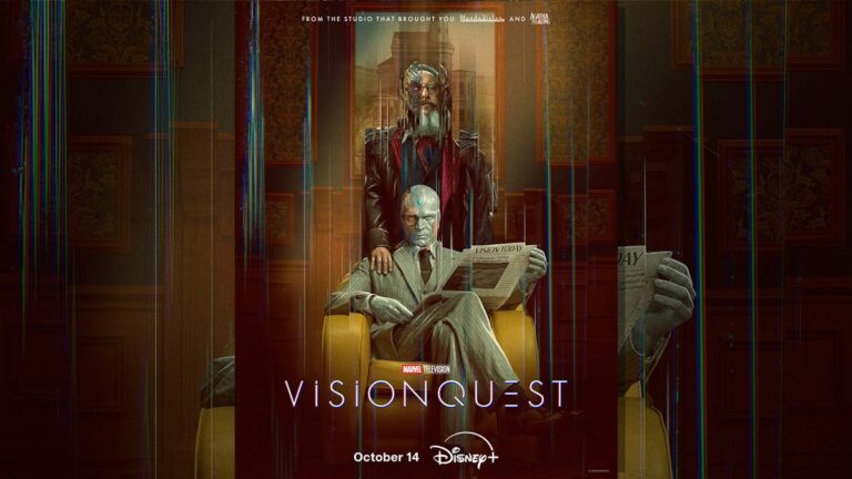 VisionQuest key art featuring Paul Bettany as Vision and James Spader as Ultron