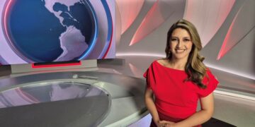 Catalina Flórez in the SBS World News studio