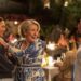 Three characters together at an Italian restaurant in A Taste For Murder