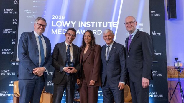 ABC journalist Stephen Dziedzic at the Lowy Institute Media Award ceremony