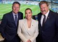 James Brayshaw, Abbey Holmes and Brian Taylor at the MCG