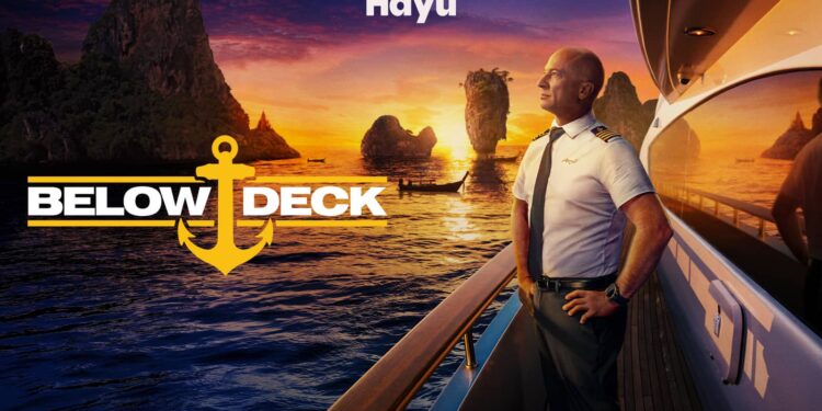 Captain Kerry Titheradge aboard a yacht in the Below Deck Season 13 artwork