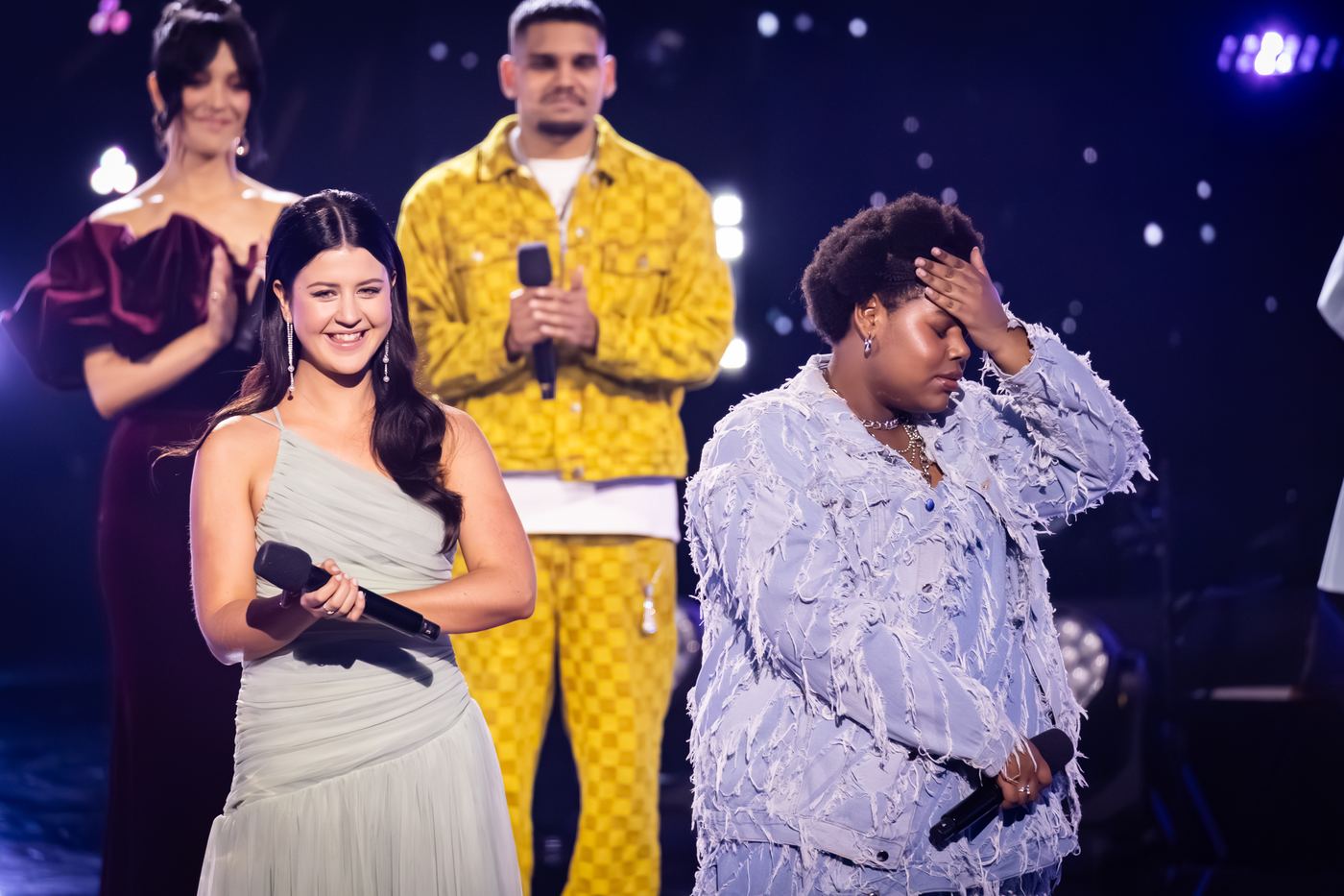 Daisha Auda learns she has reached The Voice Australia 2026 Grand Finale.