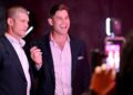 Jonathon Brown and Tom Hawkins at the Foxtel Media 2027 Upfront event