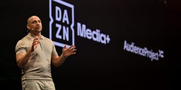 DAZN Media Plus Sports Audience Graph presentation at the 2027 Upfront event