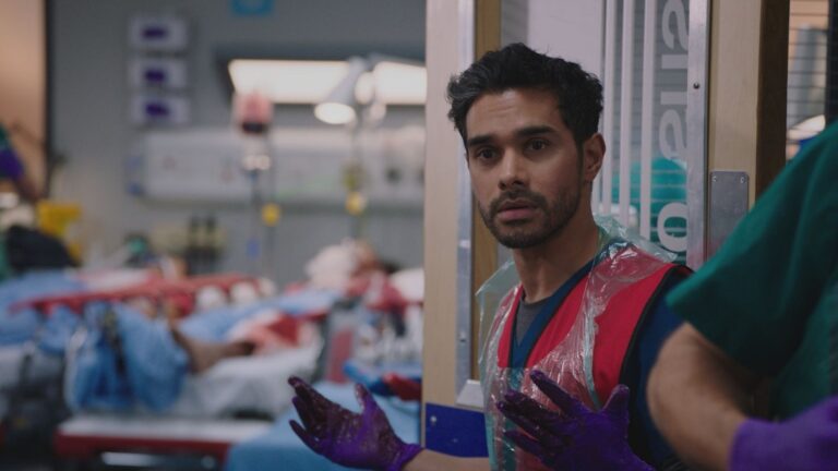 Rash Masum in the Holby emergency department in Casualty