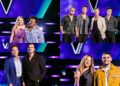Daisha Auda, The 60Four, Tommy Novak and Yung Milla pictured with their coaches in a four-panel collage of official Seven photos.