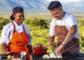 Warren Mendes cooking outdoors in South Africa for Food Trail South Africa Season 4