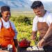Warren Mendes cooking outdoors in South Africa for Food Trail South Africa Season 4