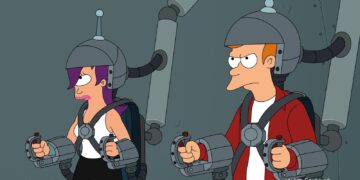 Leela and Fry in Futurama
