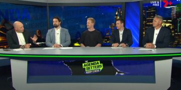 Tom Jenkins with The Agenda Setters Rugby League panel on Channel 7