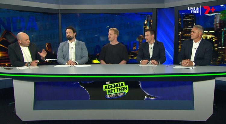 Tom Jenkins with The Agenda Setters Rugby League panel on Channel 7