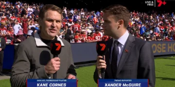 Kane Cornes and Xander McGuire on Channel 7 and 7plus NFL coverage