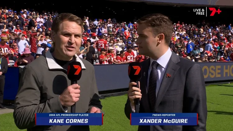 Kane Cornes and Xander McGuire on Channel 7 and 7plus NFL coverage