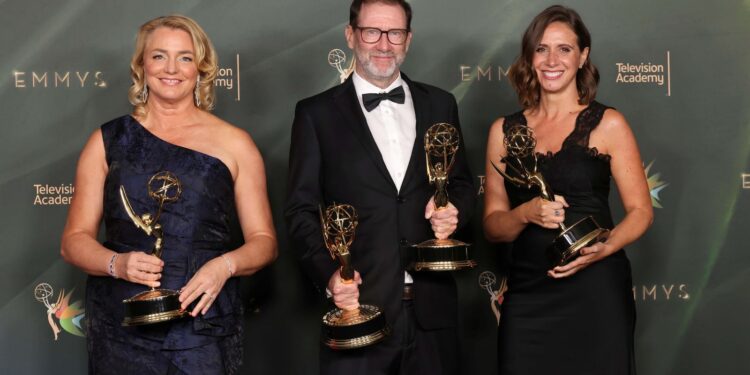 Love on the Spectrum co-creators and producers with Primetime Emmy Awards