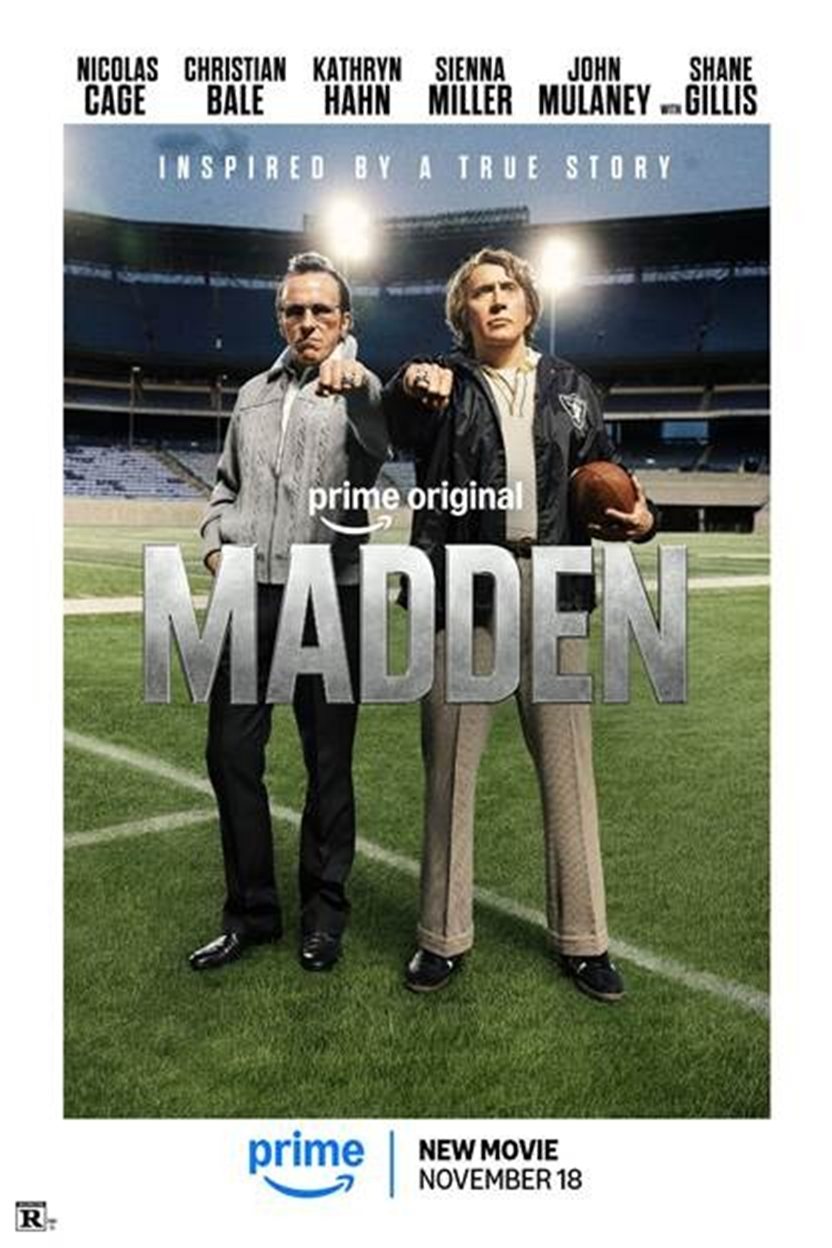 Official Madden poster featuring Christian Bale and Nicolas Cage