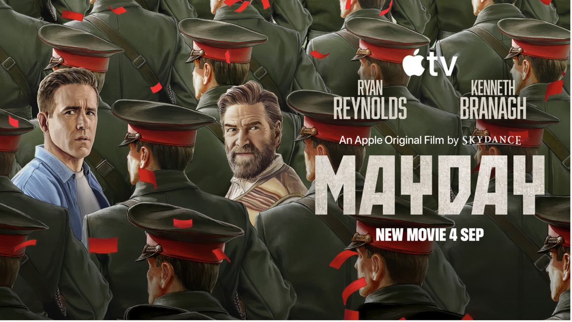 Ryan Reynolds and Kenneth Branagh in the official Apple TV artwork for Mayday.