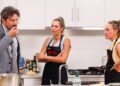 Manu Feildel with MKR contestants Alisha and Deanne
