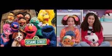 Sesame Street characters alongside Gabby's Dollhouse characters in Netflix kids slate artwork