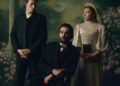 Joseph Zada, Christopher Abbott and Florence Pugh in East of Eden on Netflix