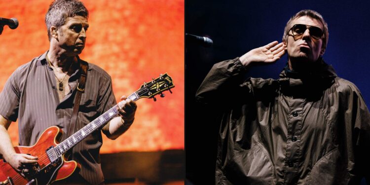 Noel Gallagher and Liam Gallagher performing during the Oasis Live '25 reunion tour