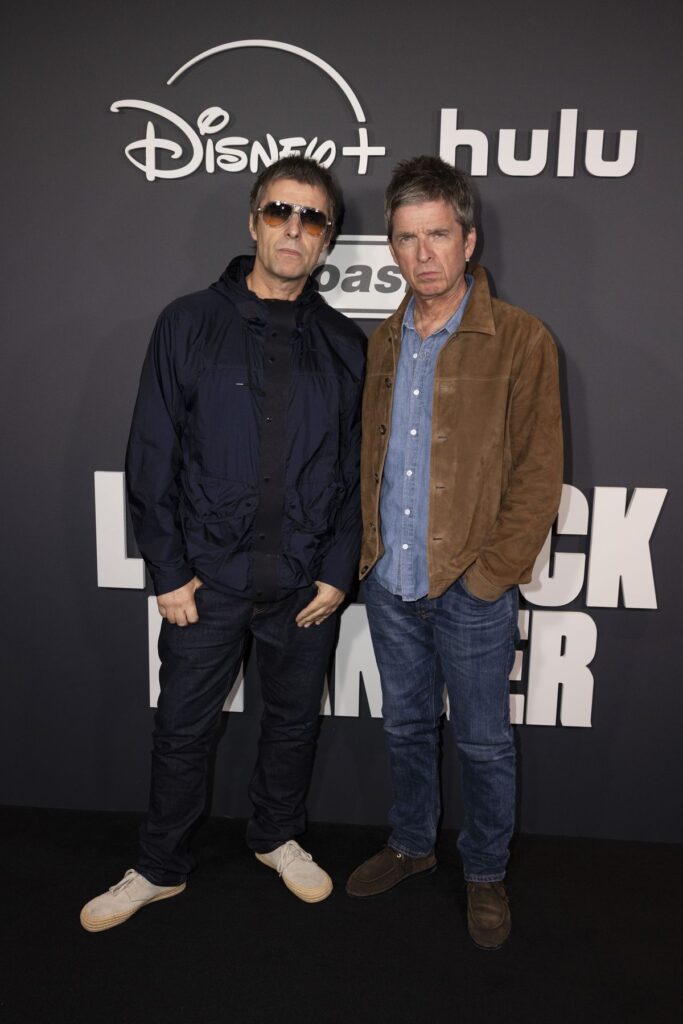 Liam Gallagher and Noel Gallagher at the Oasis Don't Look Back in Anger premiere