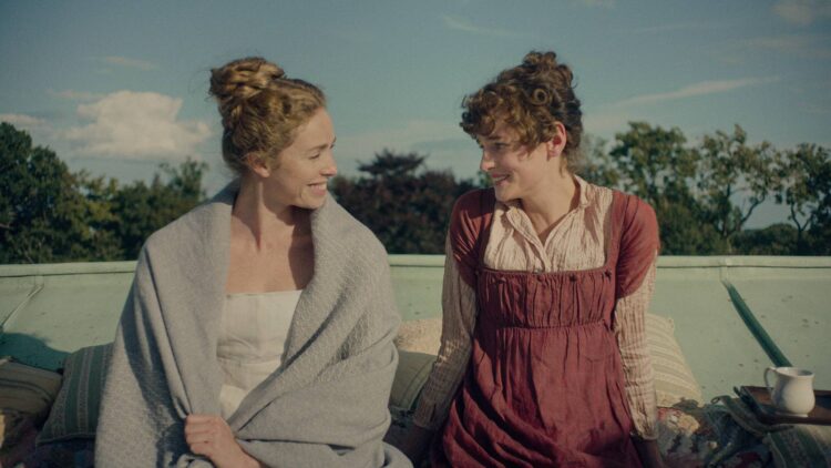 Emma Corrin and Freya Mavor in Netflix's Pride and Prejudice