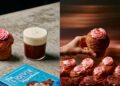 The Love Hypothesis-themed Lune cruffin and cold brew alongside the film tie-in book