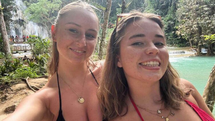 Holly Morton-Bowles and Bianca Jones in Laos, from Prime Video documentary Free Spirits: The Backpacker Poisonings