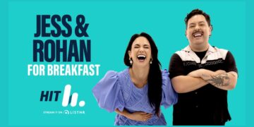 Jess and Rohan from Hit 101.3 Central Coast breakfast