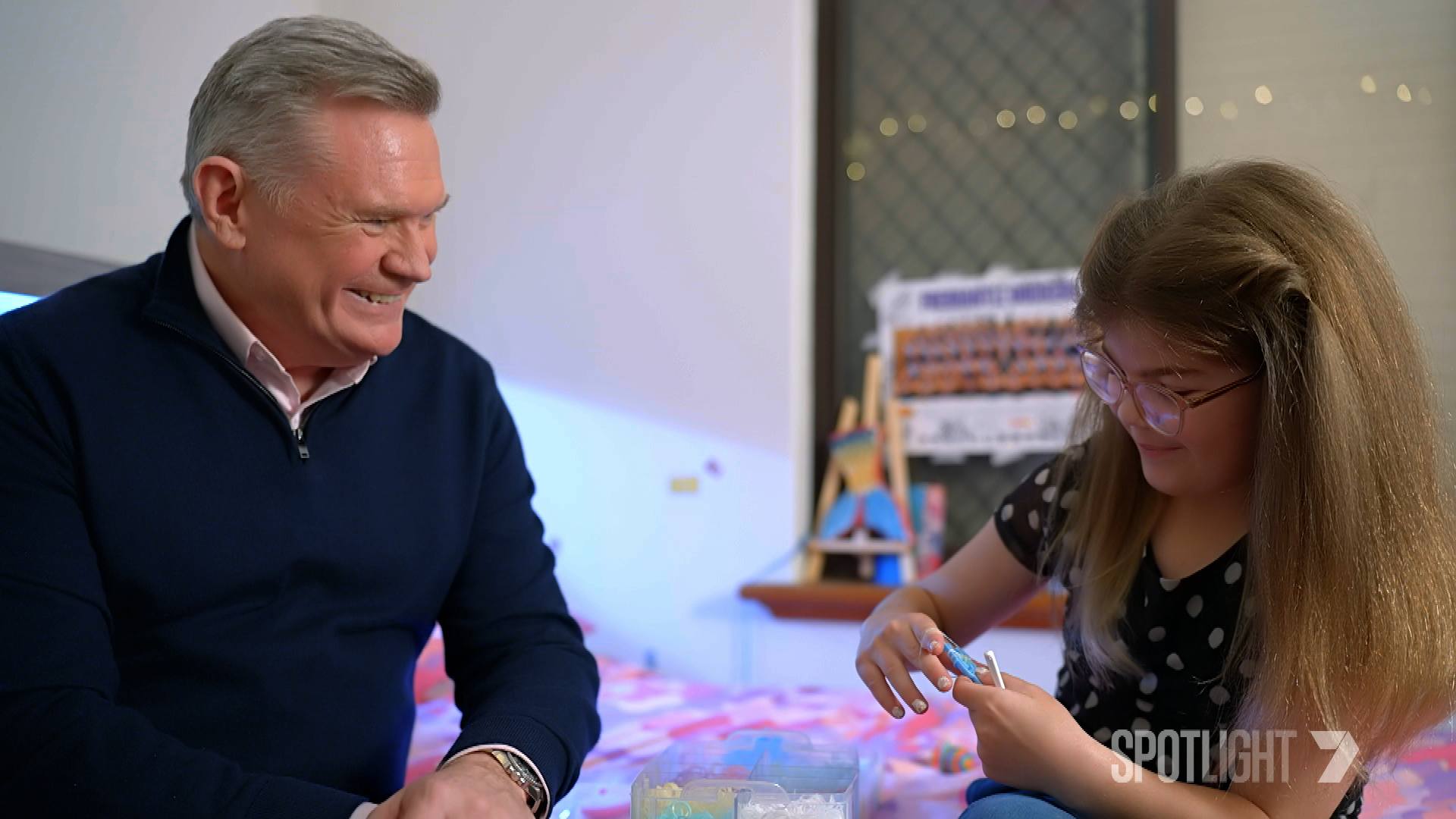 Michael Usher with Tilly Page for 7NEWS Spotlight