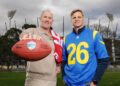 Ben Graham and Nick Riewoldt at the MCG ahead of NFL Melbourne
