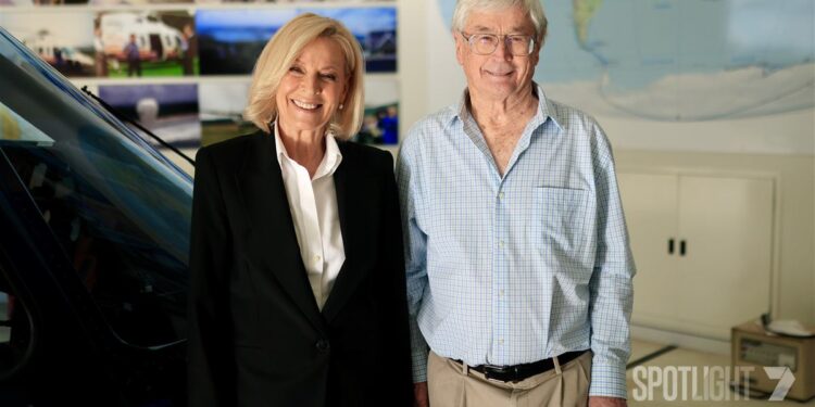 Liz Hayes and Dick Smith together for the 7NEWS Spotlight air safety investigation