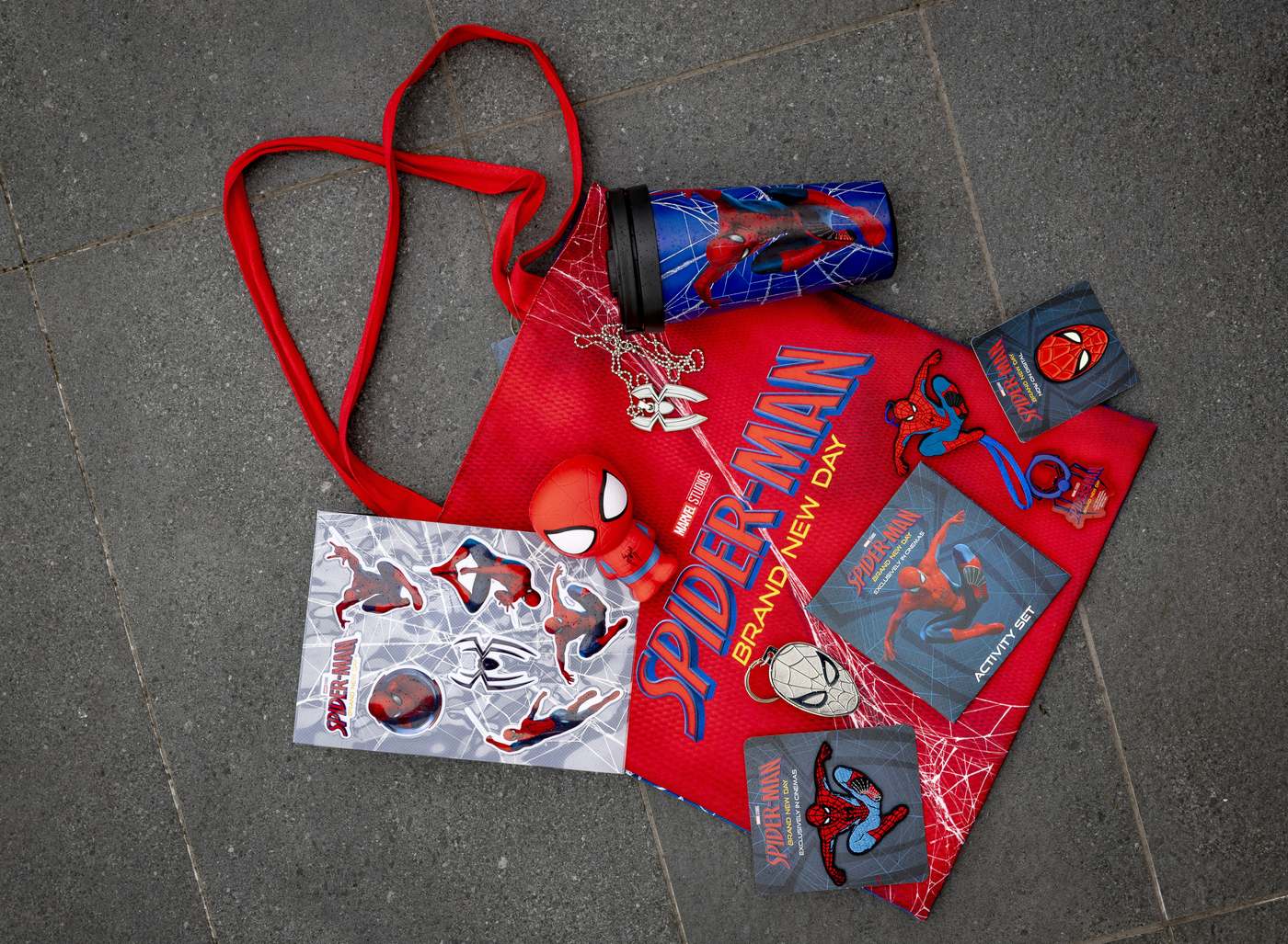 Spider-Man Brand New Day merchandise prepared for the Sydney fan pop-up