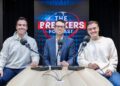 Mitch Cleary, Xander McGuire and Tom Morris recording The Breakers podcast for LiSTNR and 7AFL