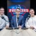 Mitch Cleary, Xander McGuire and Tom Morris recording The Breakers podcast for LiSTNR and 7AFL