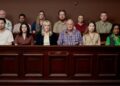 The Jury Skeleton in the Garden jurors in a courtroom on SBS