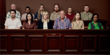 The Jury Skeleton in the Garden jurors in a courtroom on SBS