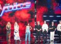 The Voice Season 15 artists on stage for Knockout 1 on Channel 7.